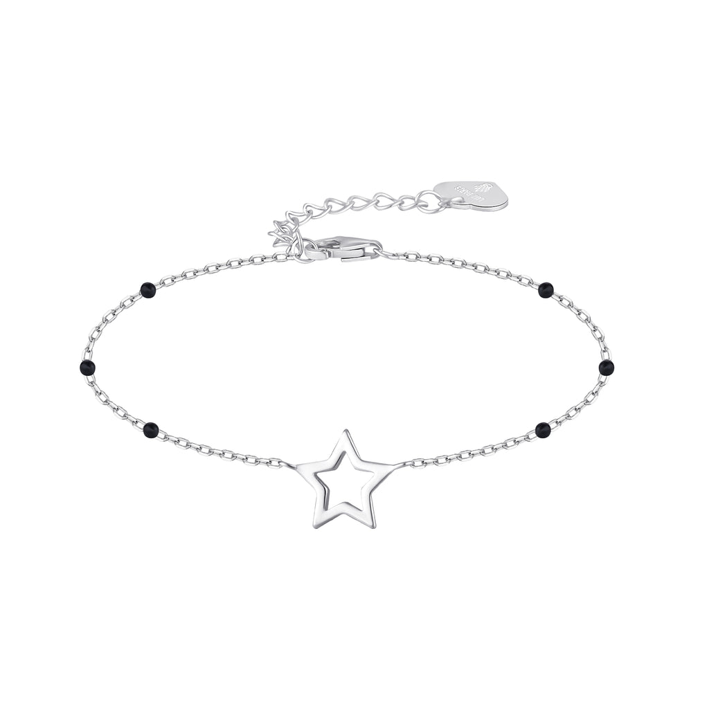 Pulsera Plata 925 con Estrella | Joyería Minimalista Mujer | Regalo Simbólico Hecho a Mano | Pulsera Ajustable Plata de Ley