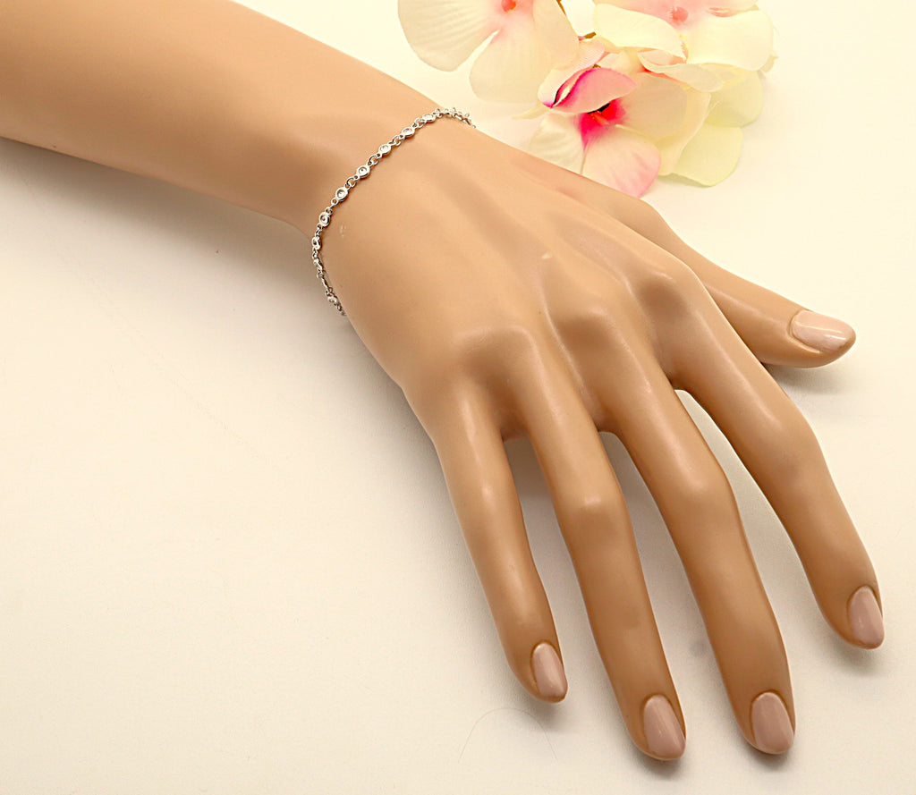Pulsera Plata 925mls con Circonitas Blancas Redondas | Elegancia, Brillo y Estilo Atemporal
