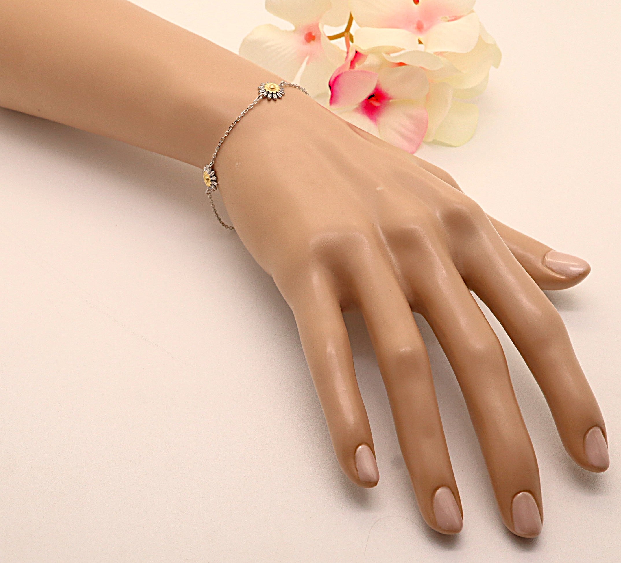 Pulsera Plata 925mls 3 Eguzkilore bicolor baño Oro 18k | Protección, Tradición y Elegancia | Joyería Vasca