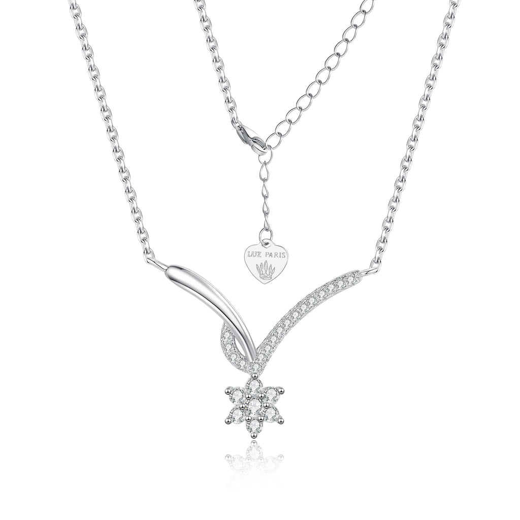 Collar Plata 925mls en Forma de V con Estrella y Circonitas Blancas | Brillo y Elegancia