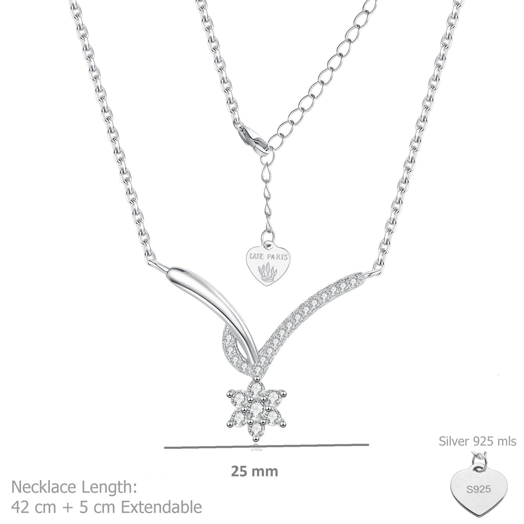 Collar Plata 925mls en Forma de V con Estrella y Circonitas Blancas | Brillo y Elegancia