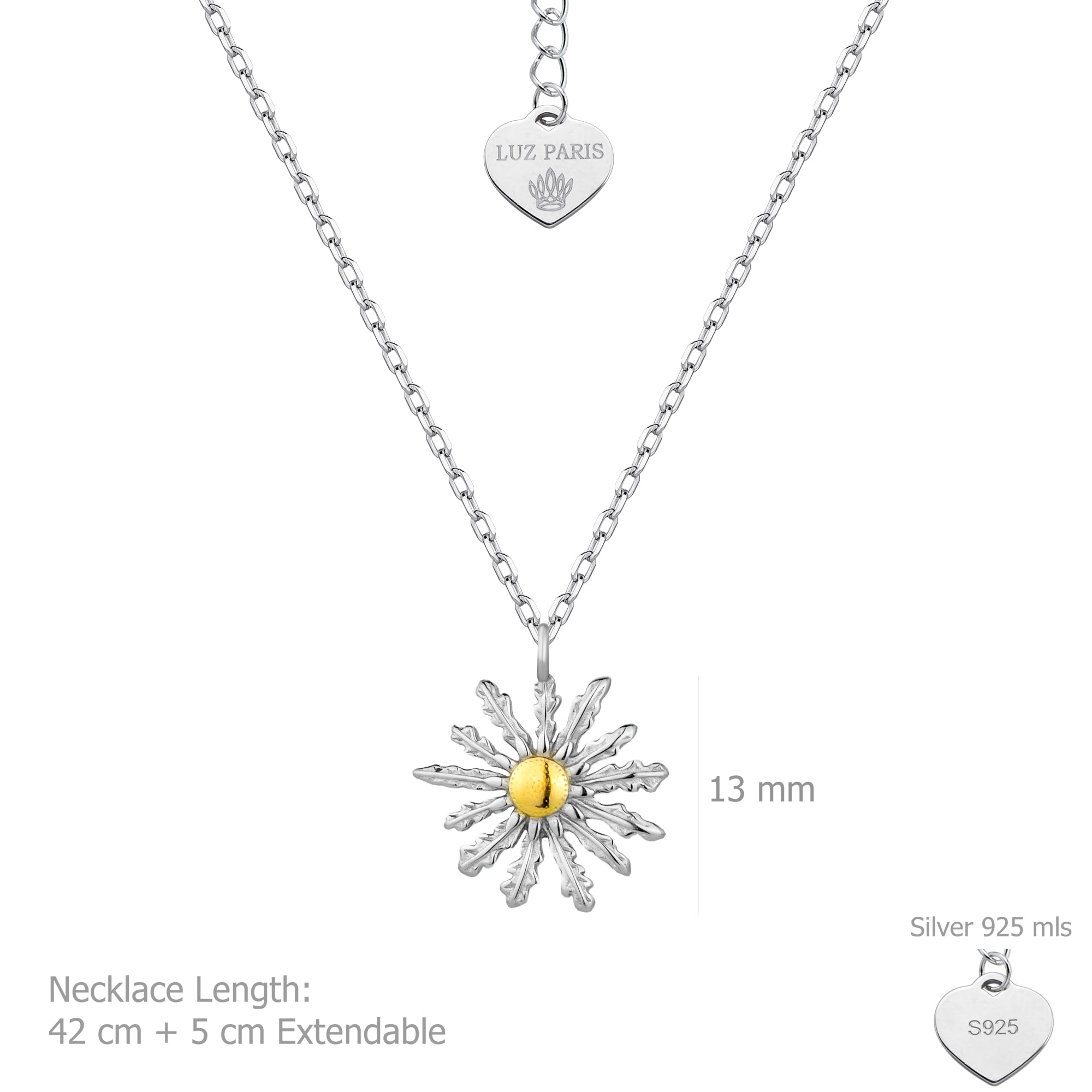 Collar Plata 925mls Eguzkilore bicolor baño Oro 18k