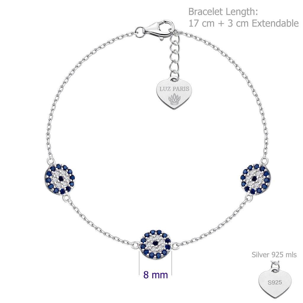 Pulsera Plata 925 Ojo Turco | Amuleto de Protección Contra Mal de Ojo | Joyería Hecha a Mano Mujer | Regalo Espiritual Ajustable