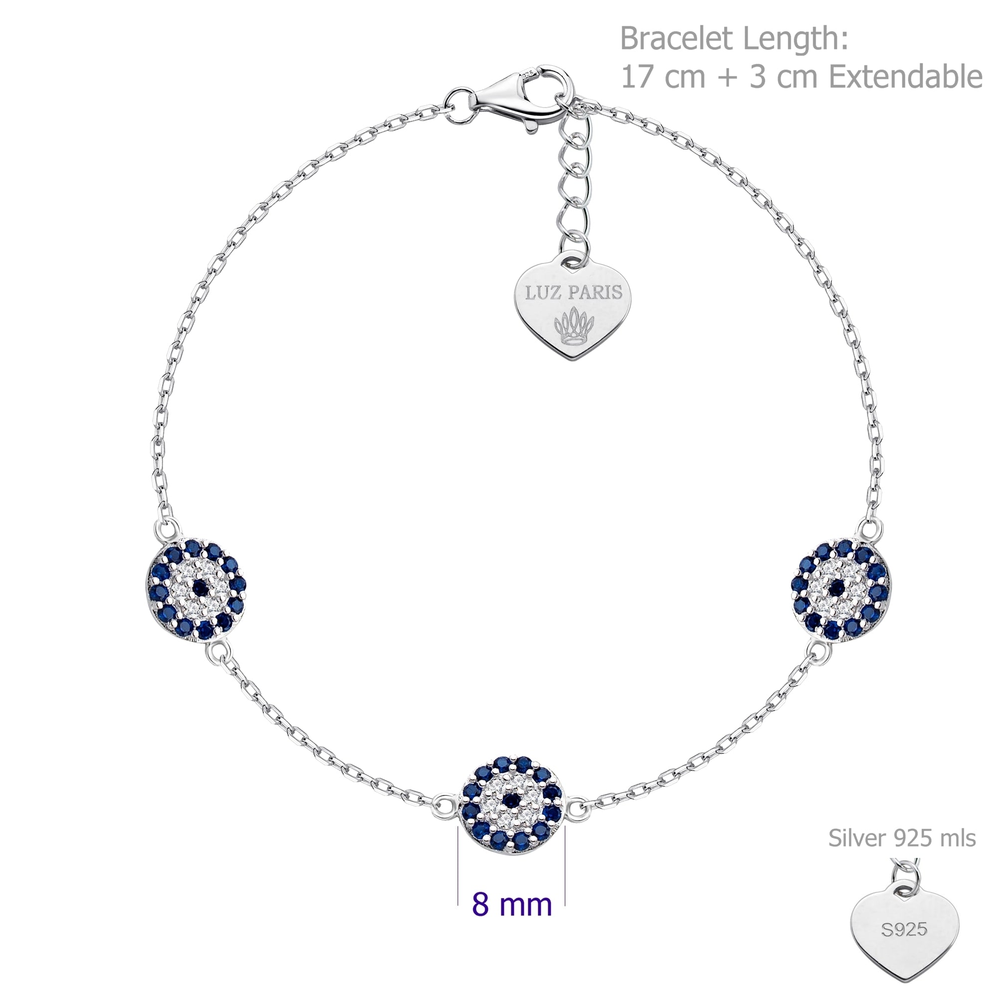 Pulsera Plata 925 Ojo Turco | Amuleto de Protección Contra Mal de Ojo | Joyería Hecha a Mano Mujer | Regalo Espiritual Ajustable