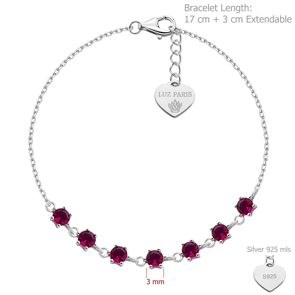 Pulsera Plata 925mls Circonitas rosas