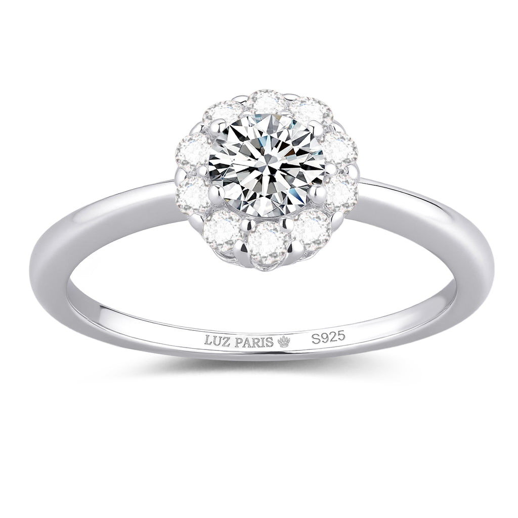 Anillo Plata 925mls Circonitas Blancas redondo