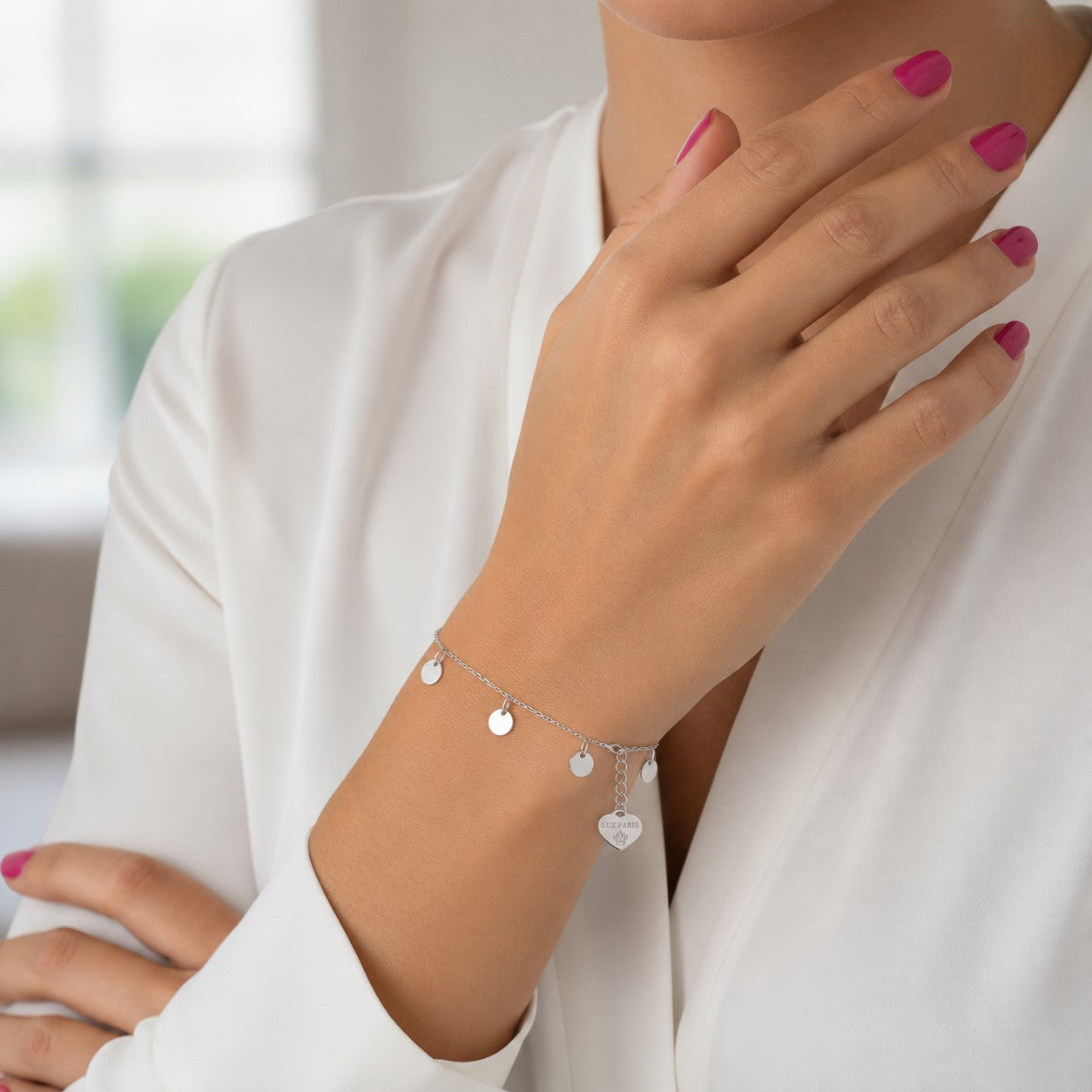 Pulsera Plata 925mls con cinco discos plateados | Elegancia, Brillo y Estilo Atemporal
