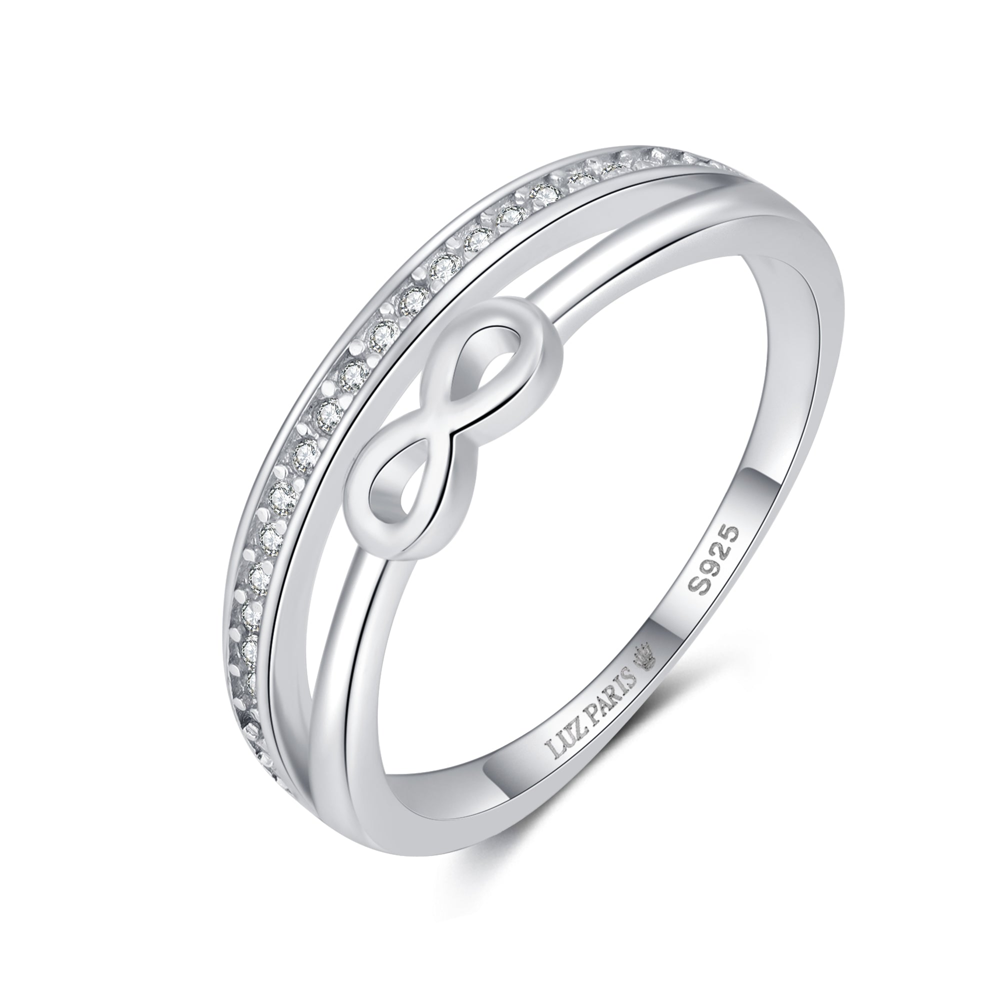 Anillo Plata 925mls Infinito con Circonitas blancas