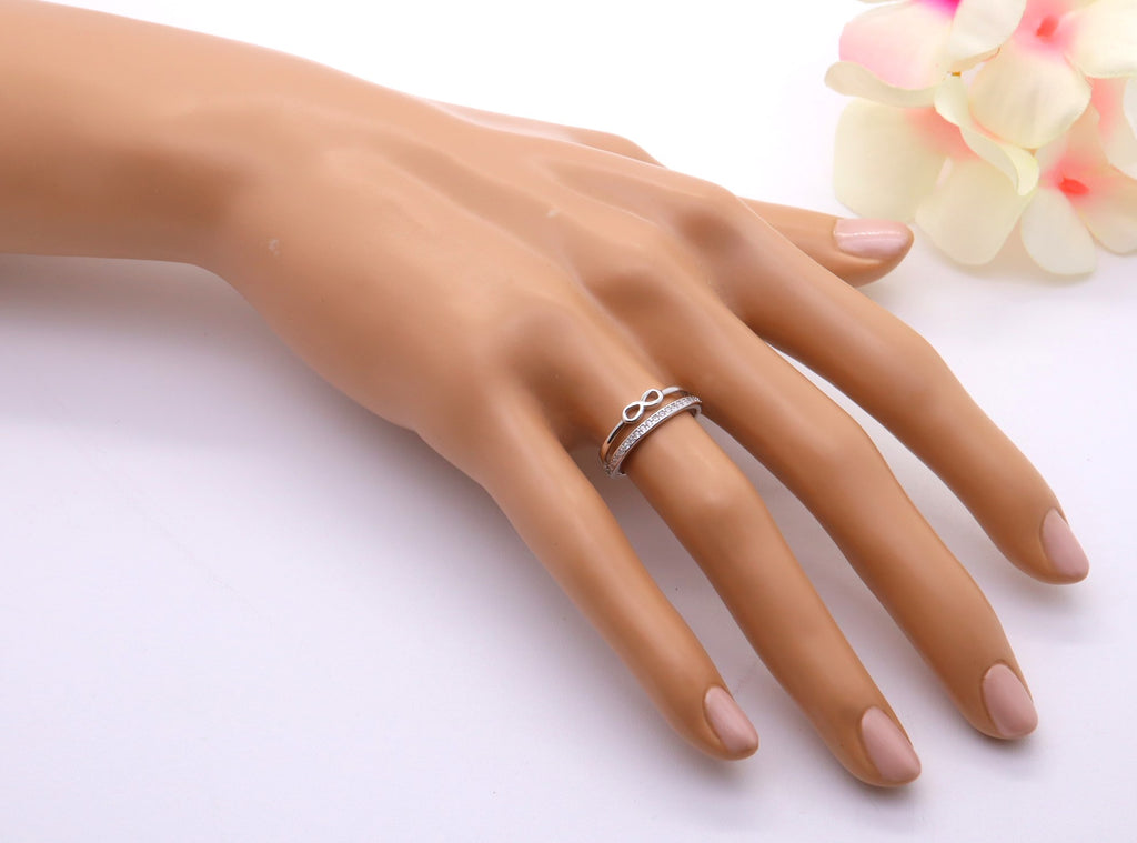 Anillo Plata 925mls Infinito con Circonitas blancas