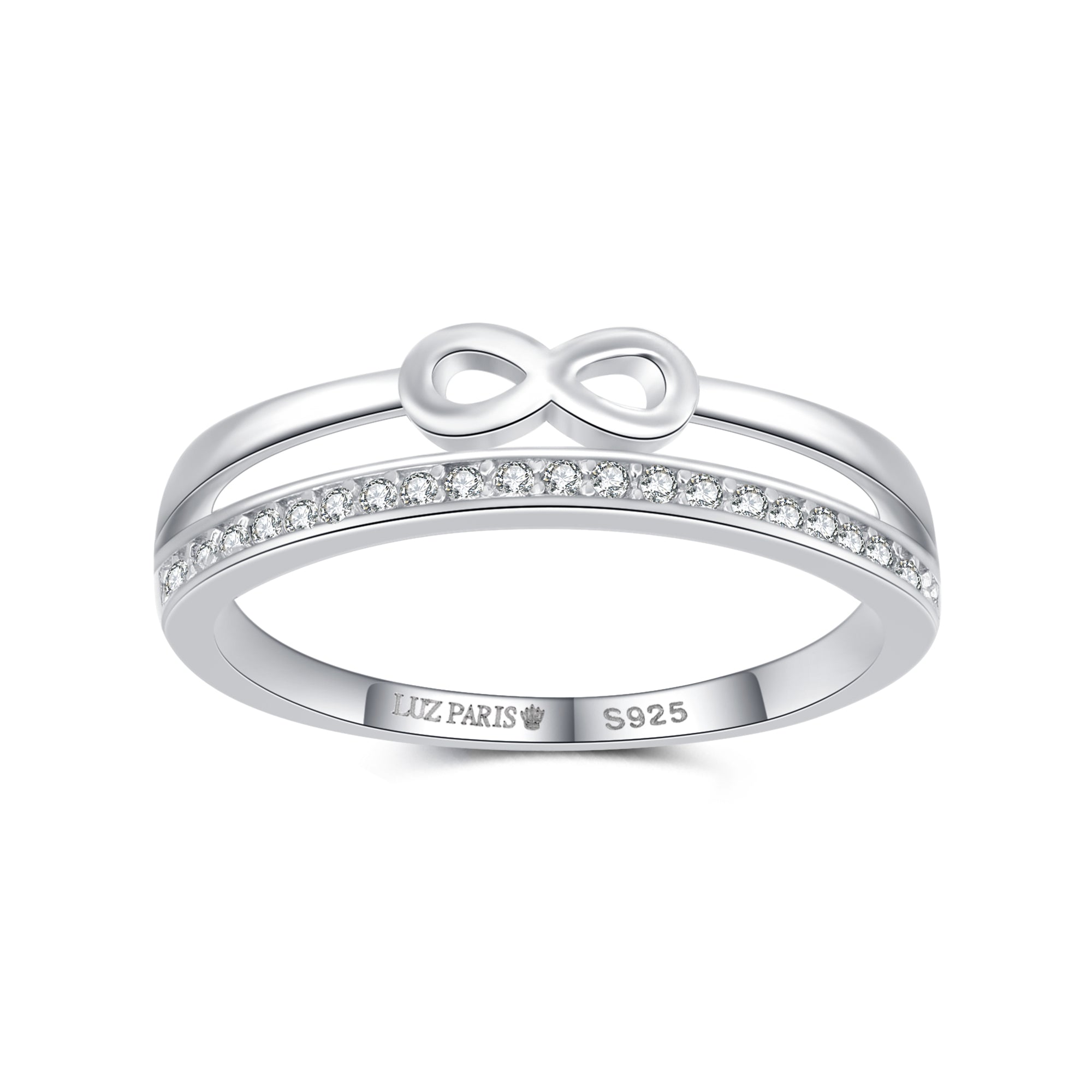 Anillo Plata 925mls Infinito con Circonitas blancas