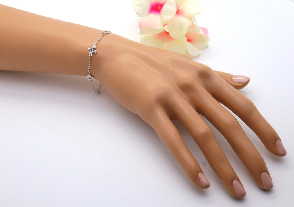 Pulsera Plata 925mls con 3 Lauburu Vasco y 2 Corazones