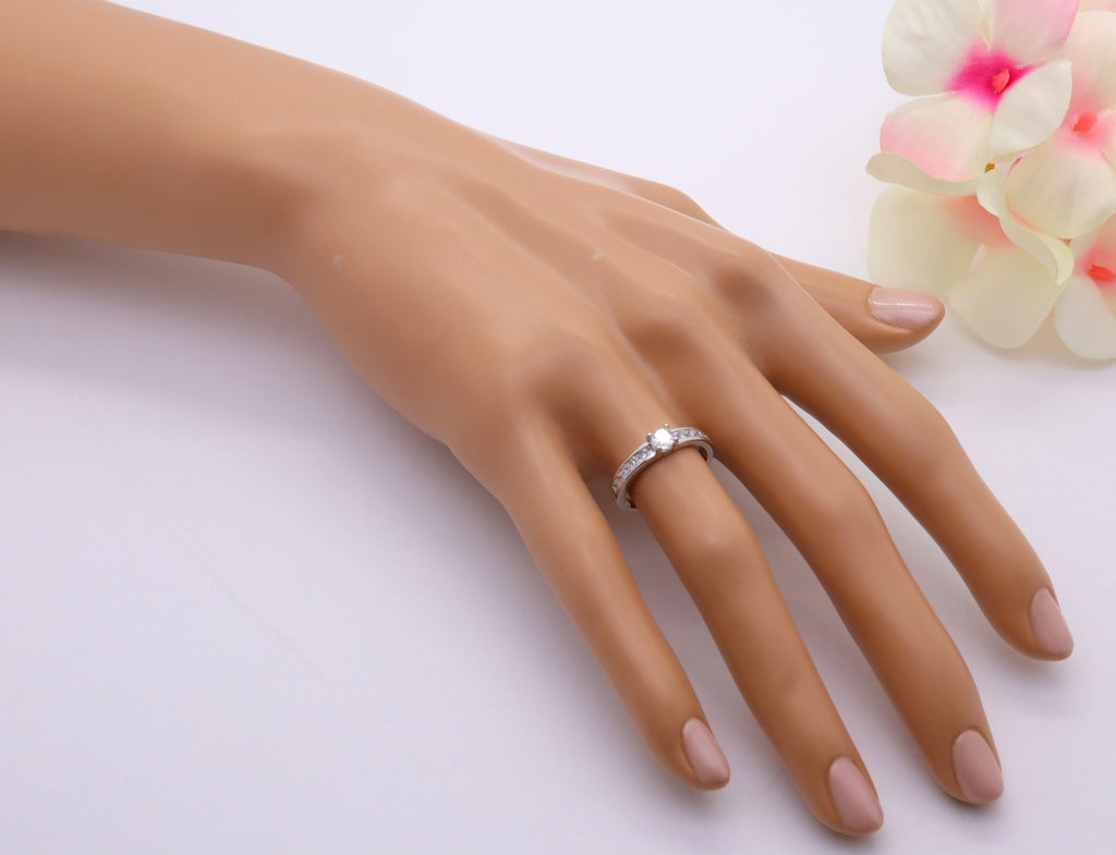 Anillo Plata 925mls Blanco Circonitas