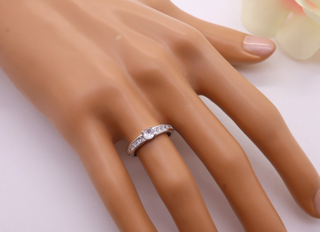 Anillo Plata 925mls Blanco Circonitas