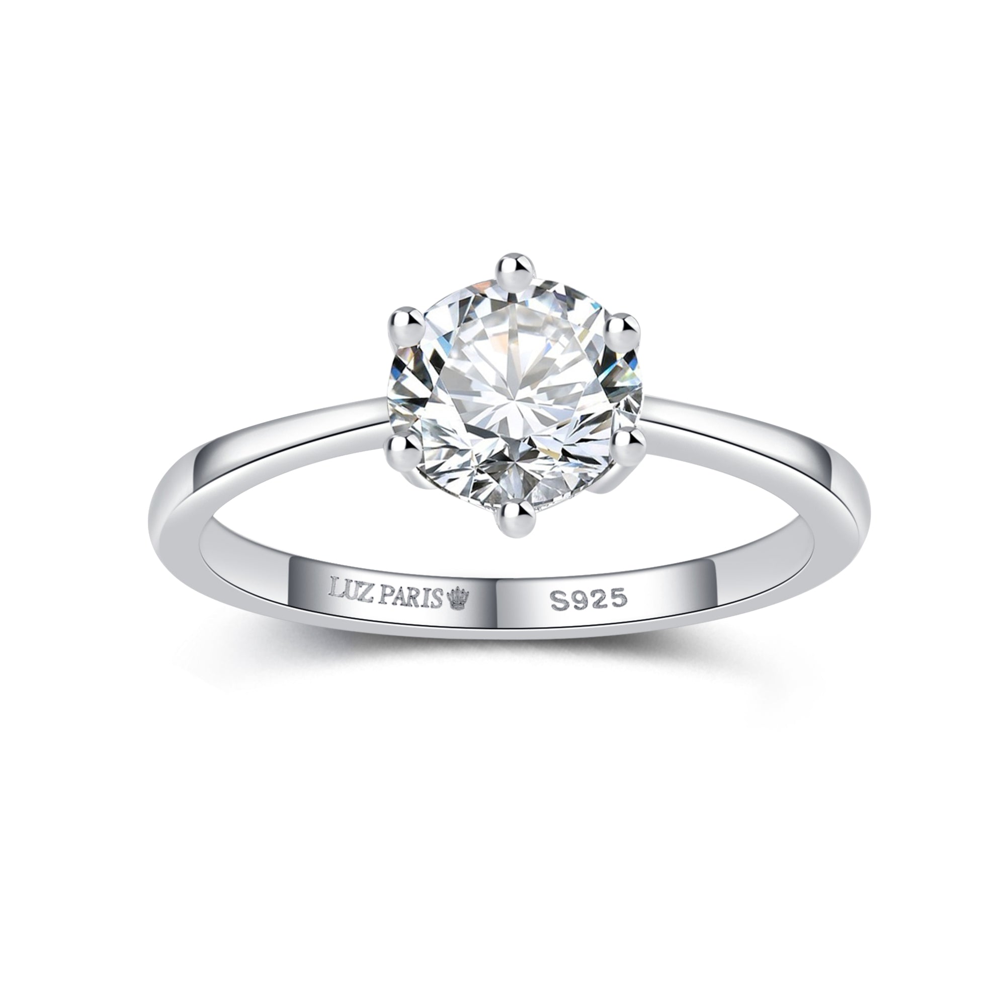 Anillo Plata 925mls Solitario blanco