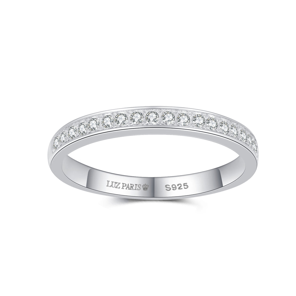 Anillo Plata 925mls Blanco con Circonitas