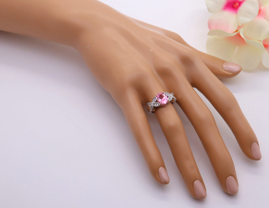 Anillo Plata 925mls Circonita Rosa mariposas
