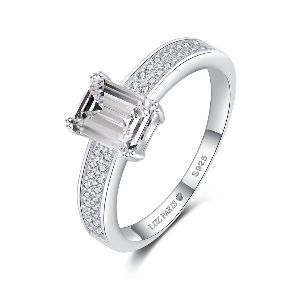 Anillo Plata 925mls Circonita Blanca talla Princesa