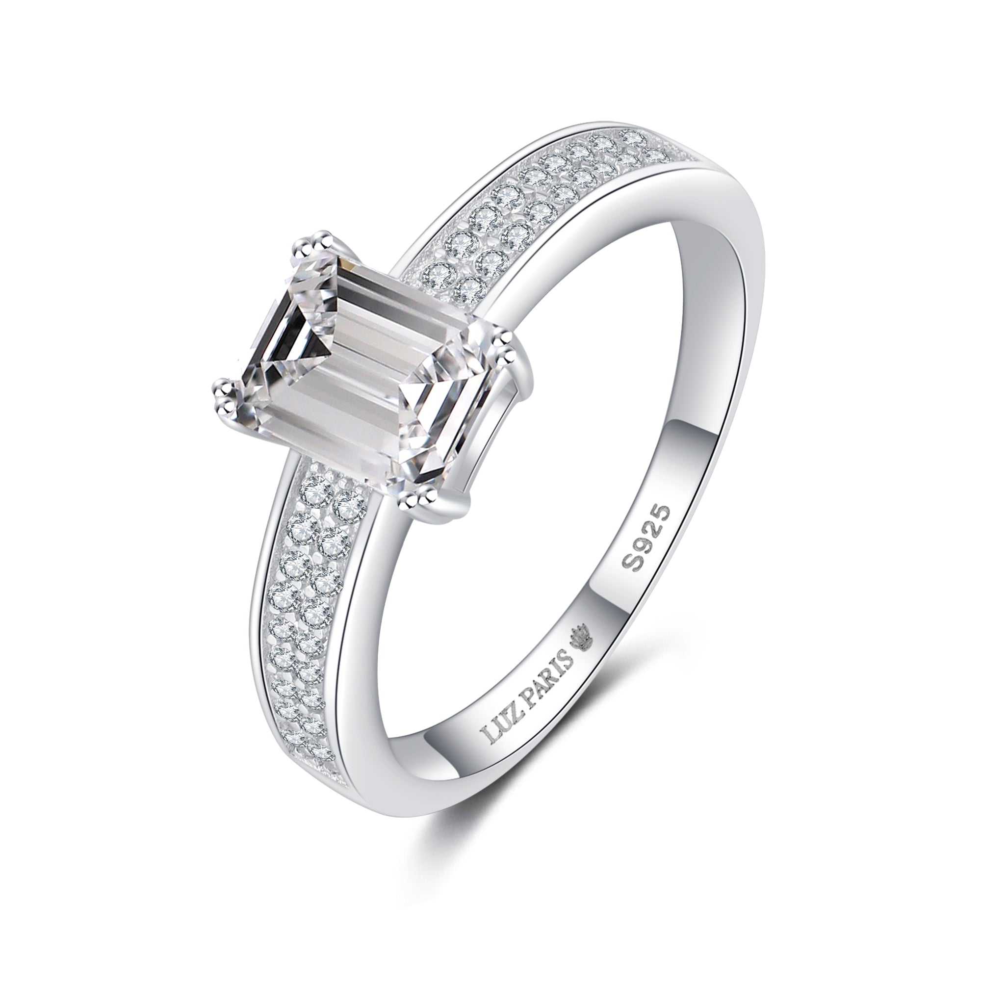 Anillo Plata 925mls Circonita Blanca talla Princesa