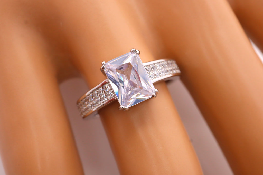 Anillo Plata 925mls Circonita Blanca talla Princesa