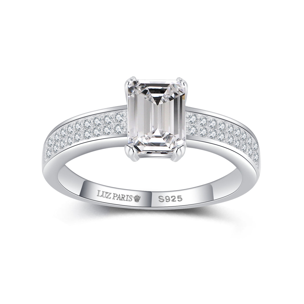 Anillo Plata 925mls Circonita Blanca talla Princesa