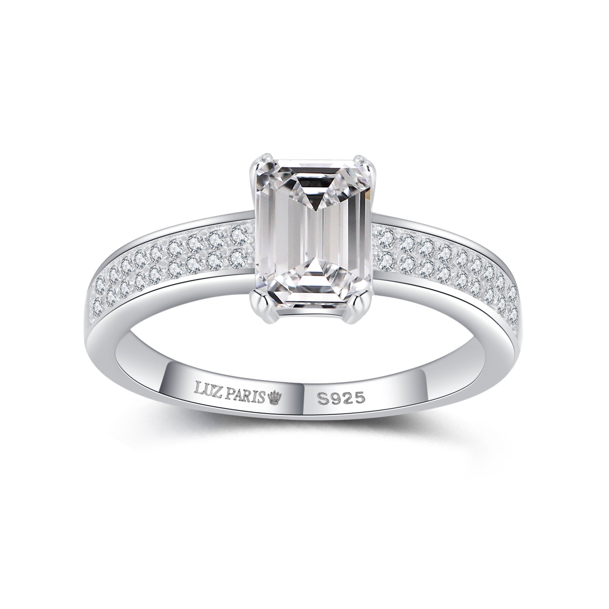 Anillo Plata 925mls Circonita Blanca talla Princesa