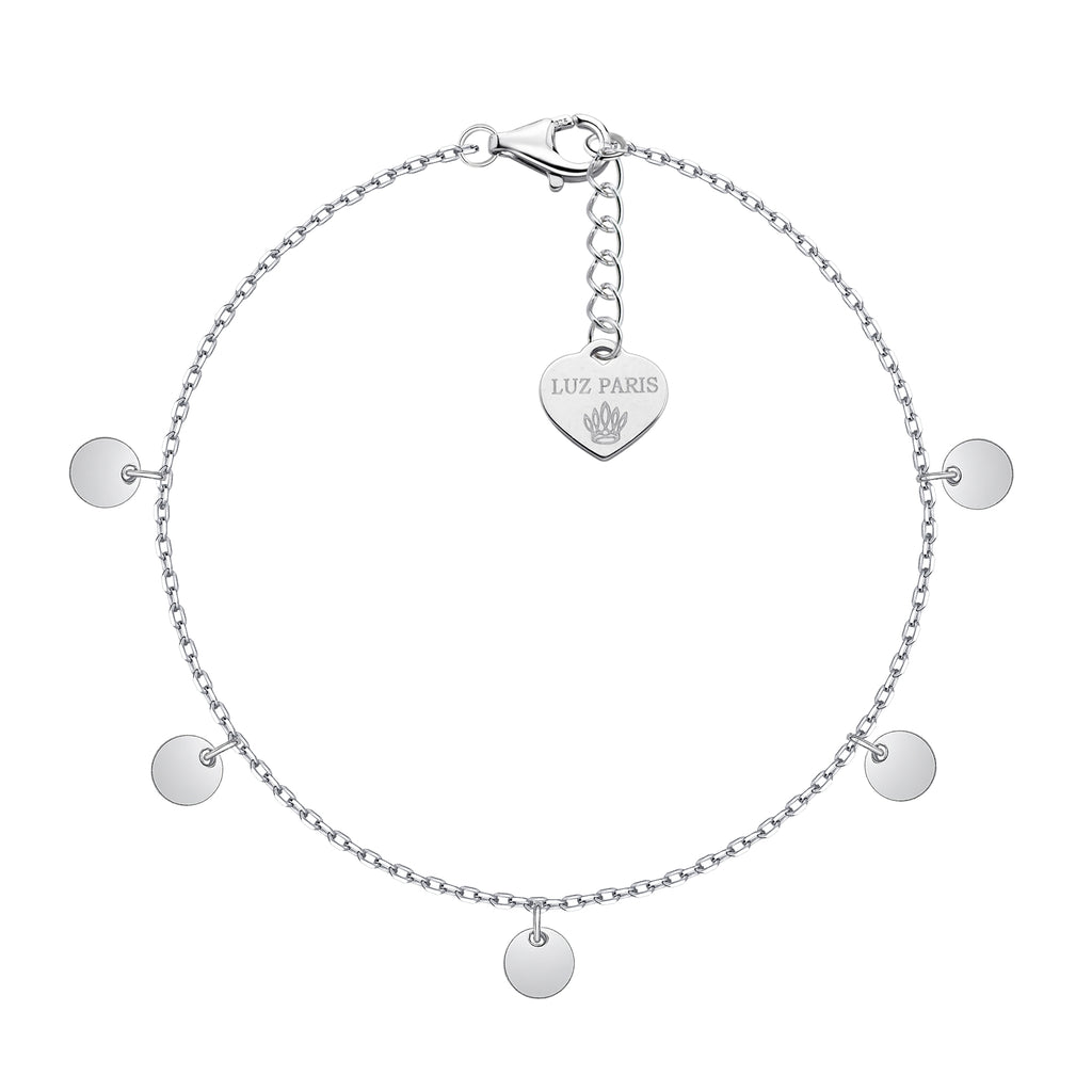 Pulsera Plata 925mls con cinco discos plateados | Elegancia, Brillo y Estilo Atemporal