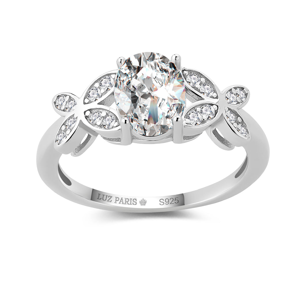 Anillo Plata 925mls Circonita Blanca mariposas