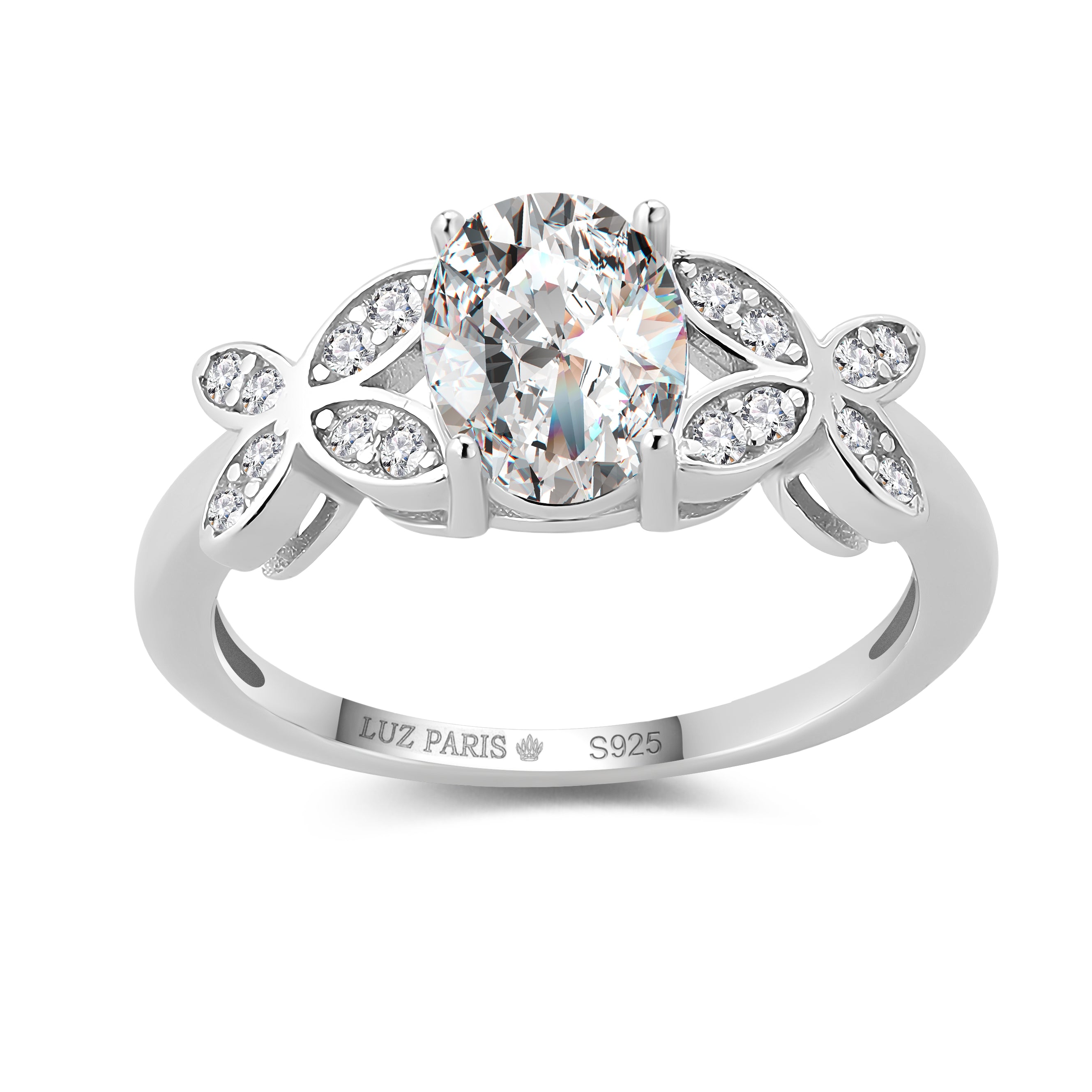 Anillo Plata 925mls Circonita Blanca mariposas