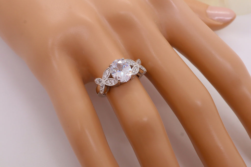 Anillo Plata 925mls Circonita Blanca mariposas