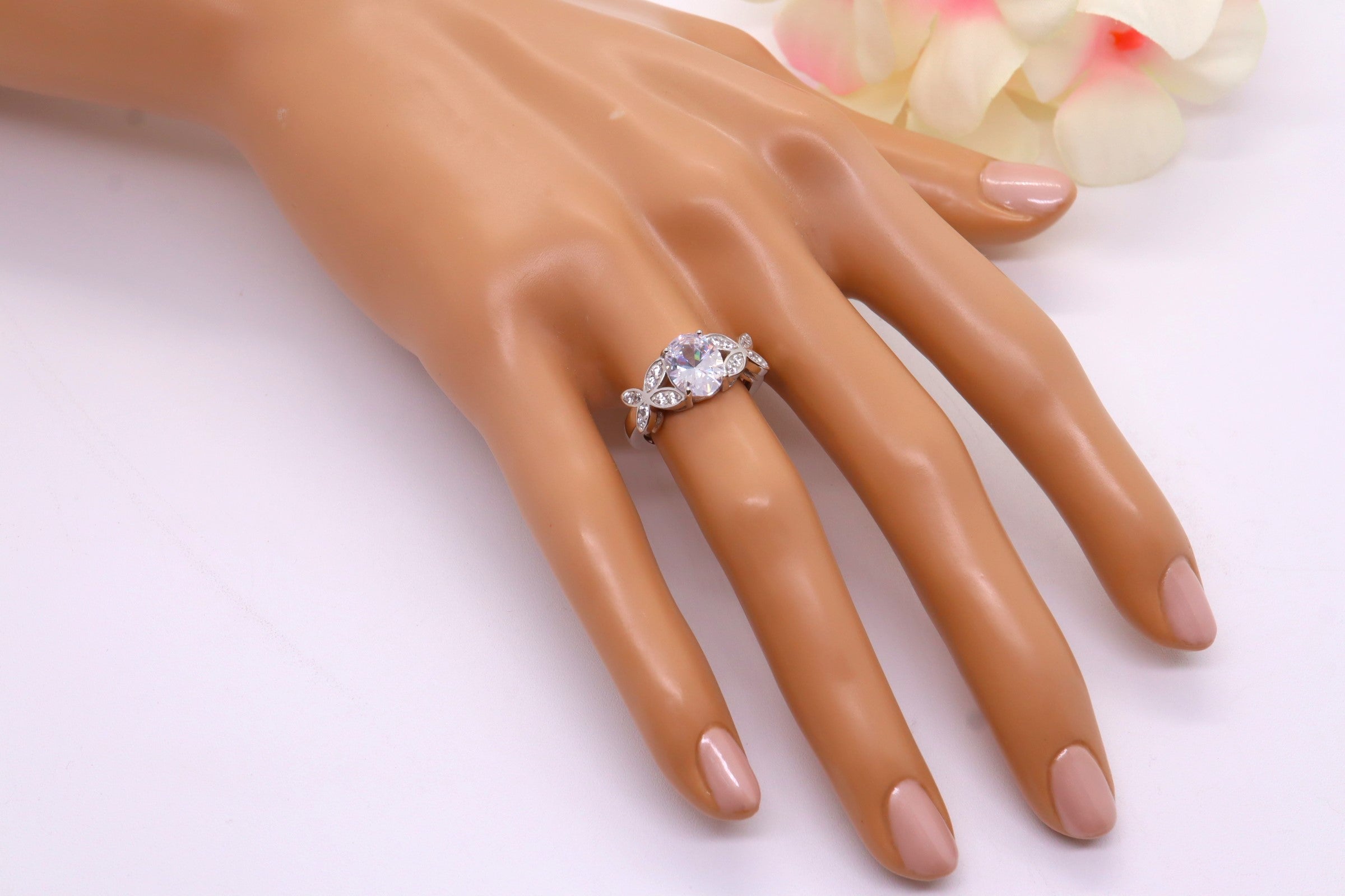 Anillo Plata 925mls Circonita Blanca mariposas