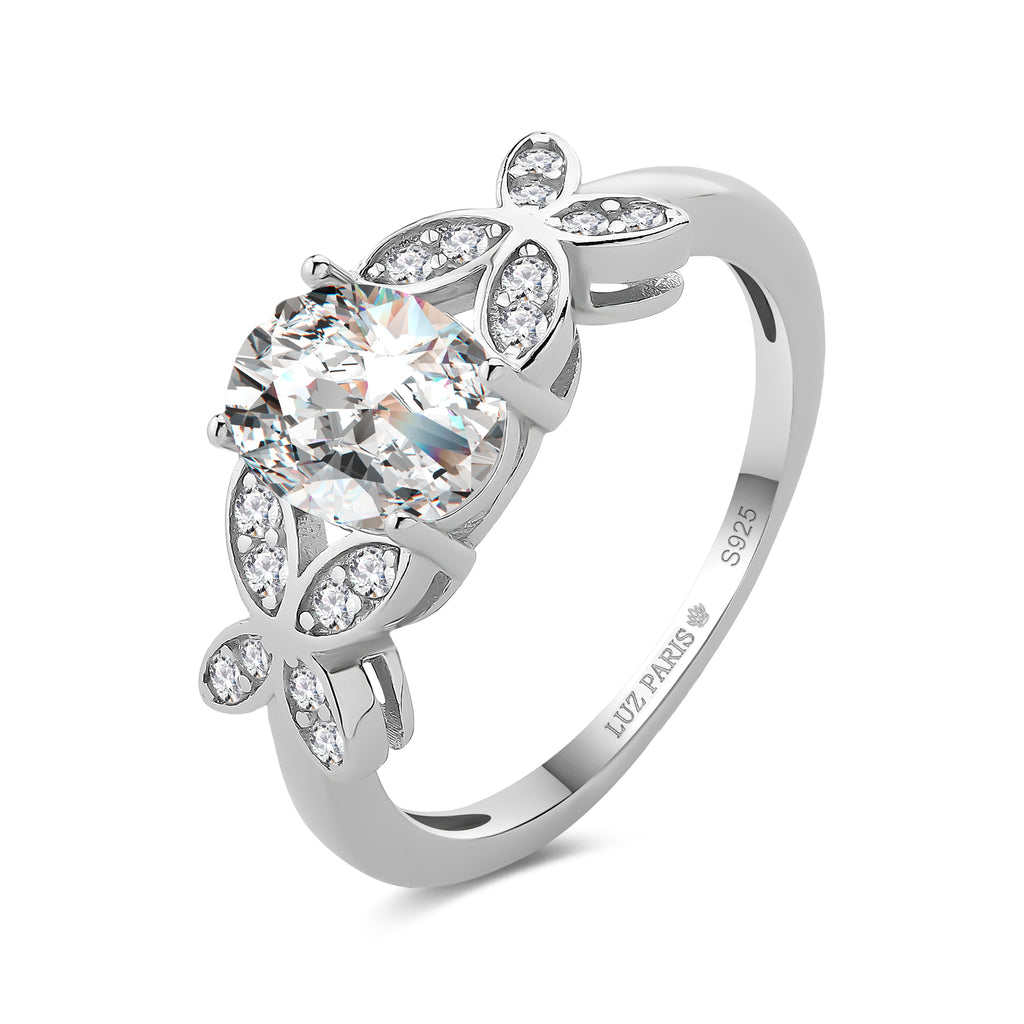 Anillo Plata 925mls Circonita Blanca mariposas