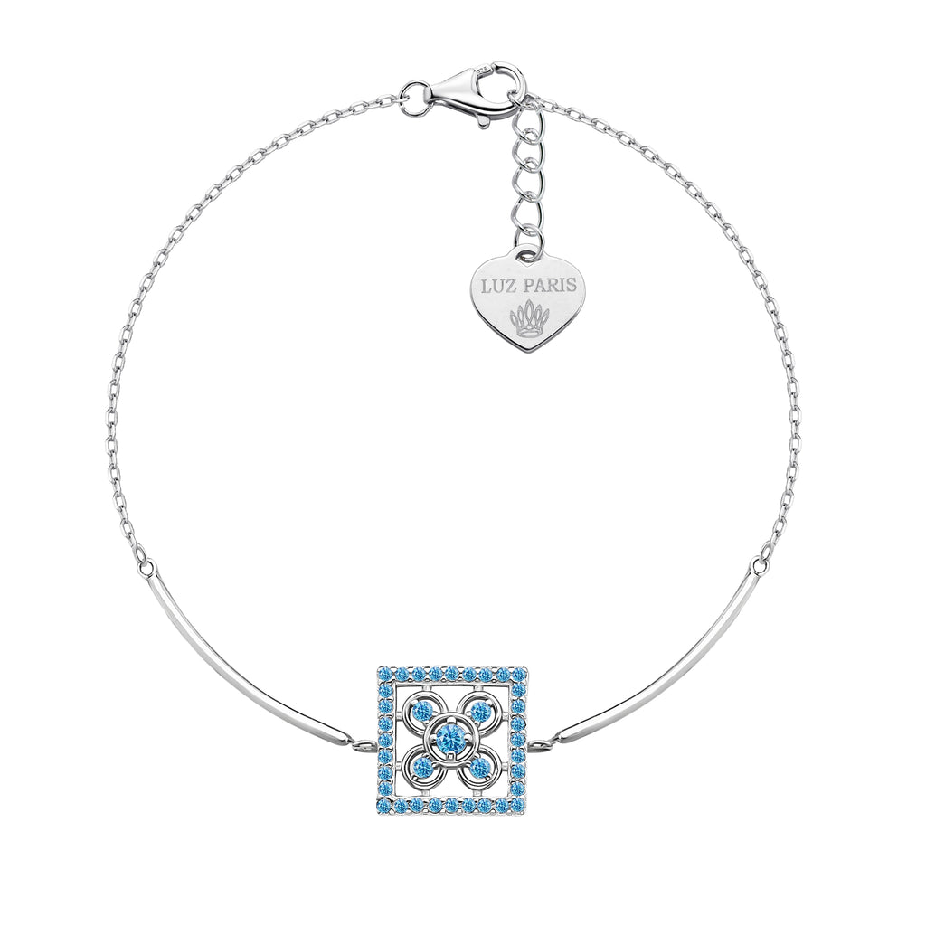 Pulsera Plata 925mls Baldosa Bilbao Azul Circonitas | Joyería Vasca