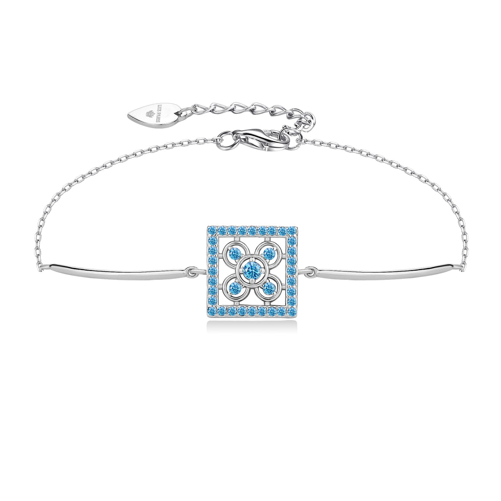 Pulsera Plata 925mls Baldosa Bilbao Azul Circonitas | Joyería Vasca