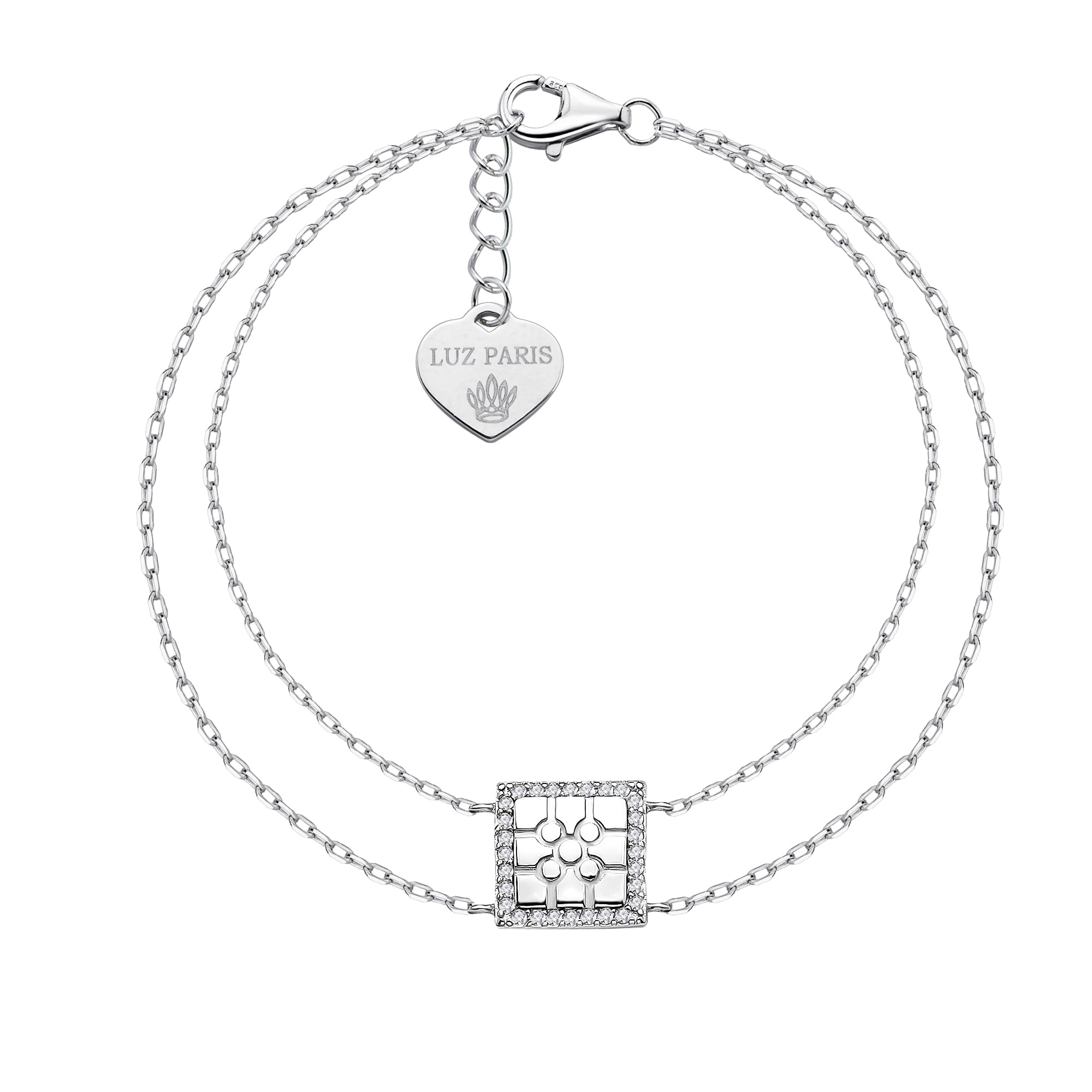 Pulsera Plata 925mls Baldosa Bilbao circonitas