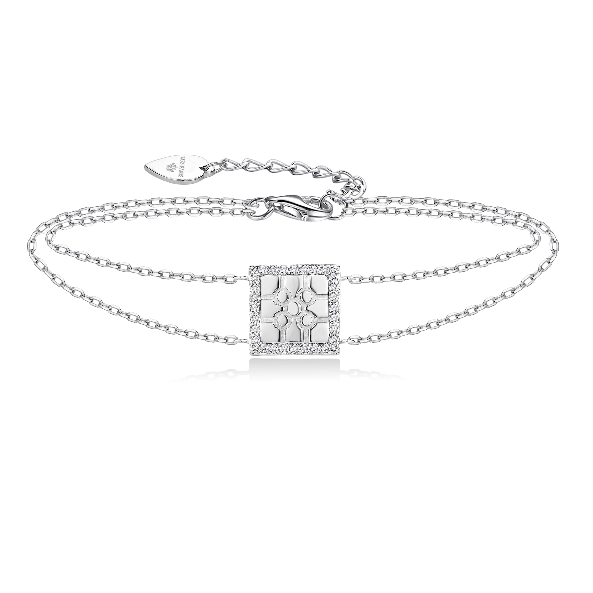 Pulsera Plata 925mls Baldosa Bilbao circonitas