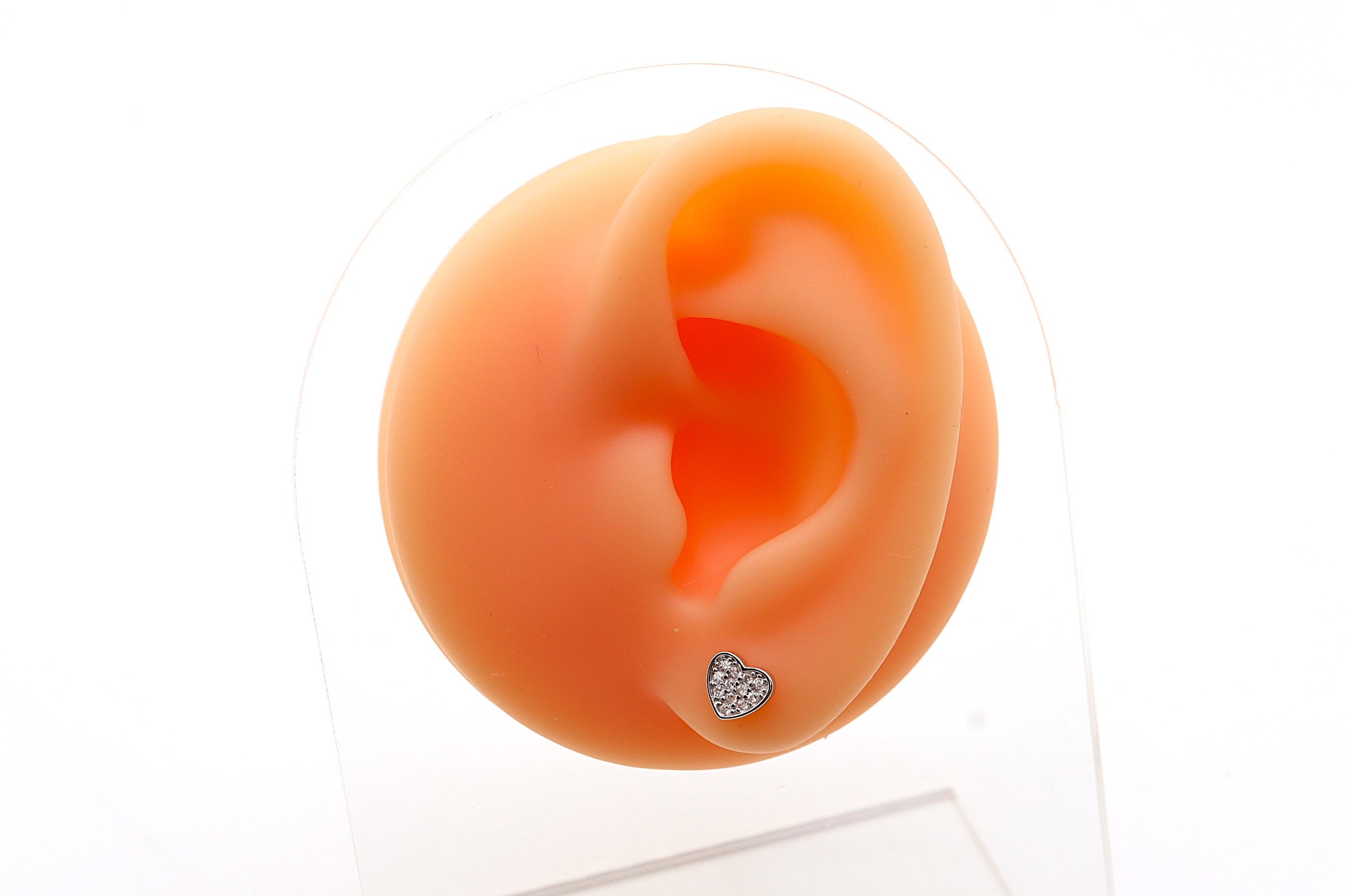 Pendientes Plata 925mls Corazón con 12 Circonitas blancas