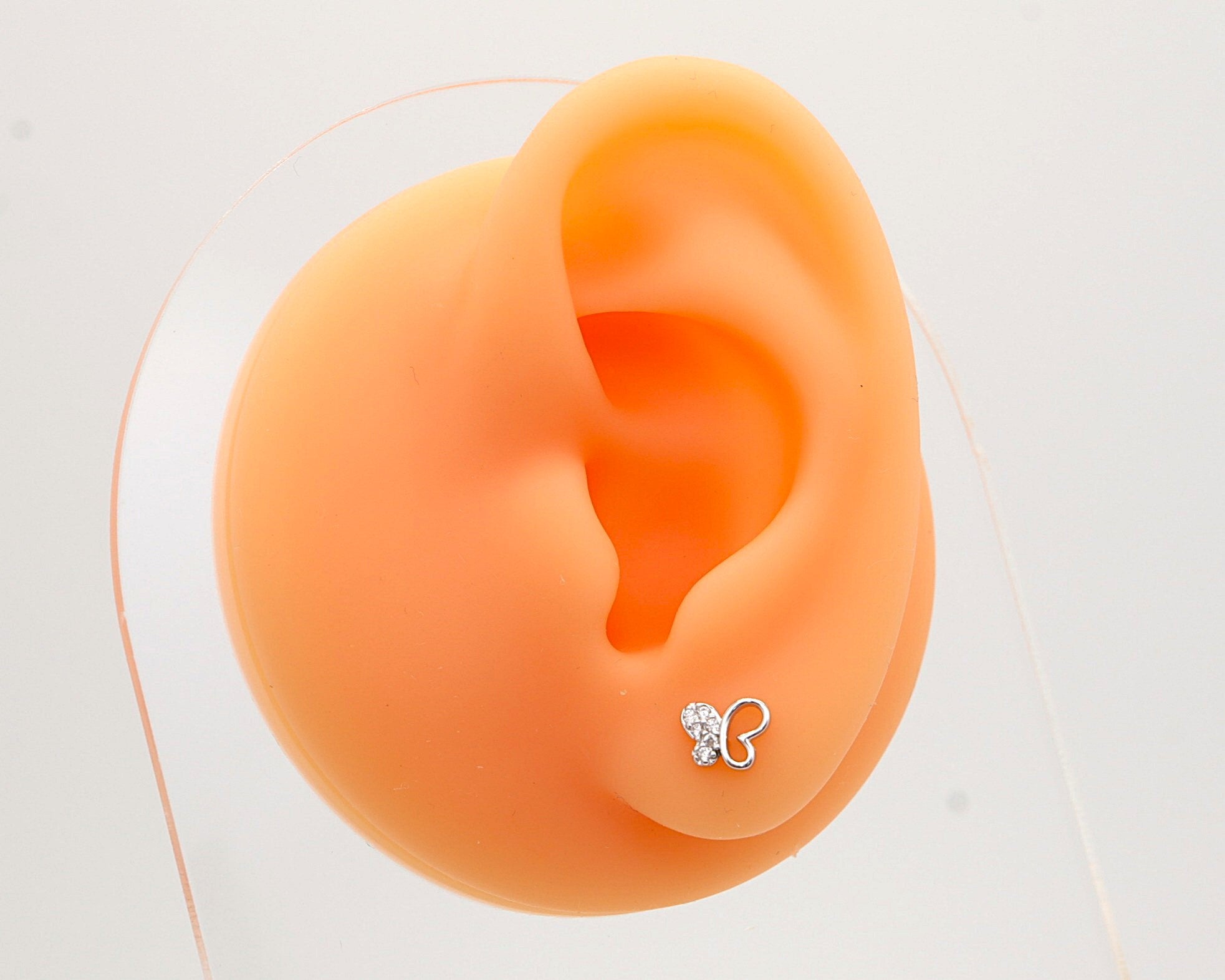 Pendientes Plata 925mls Mariposa con 6 Circonitas blancas