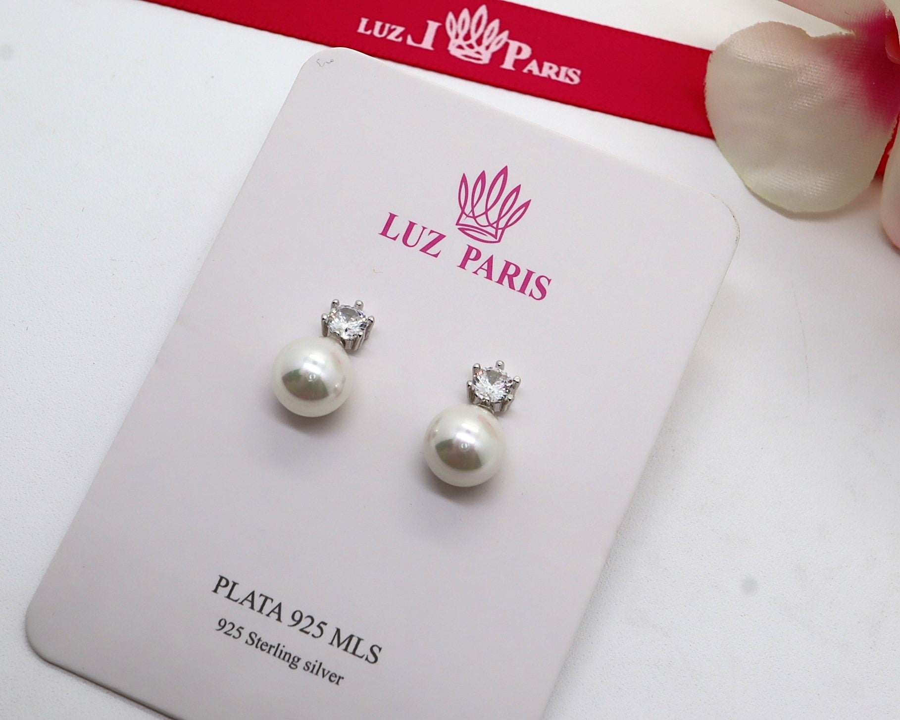 Pendientes Plata 925mls Perla y Circonita blanca
