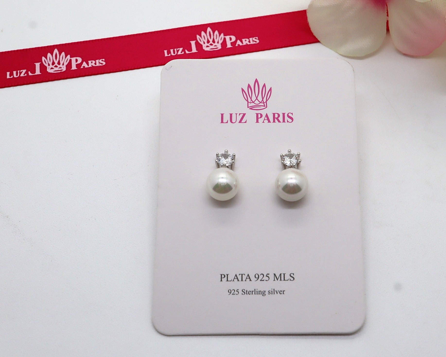Pendientes Plata 925mls Perla y Circonita blanca