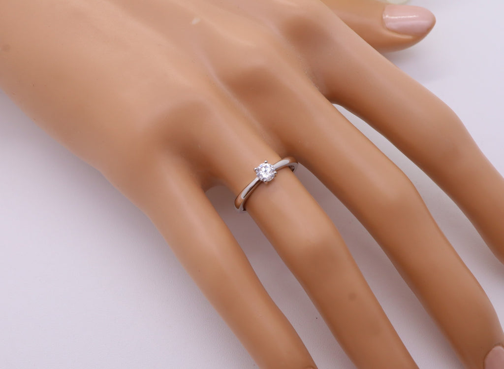 Anillo Plata 925mls Solitario blanco fino