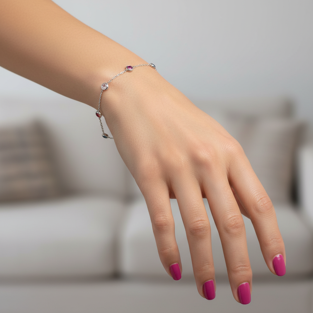 Pulsera Plata 925mls Circonitas 6 colores | Joyería fina