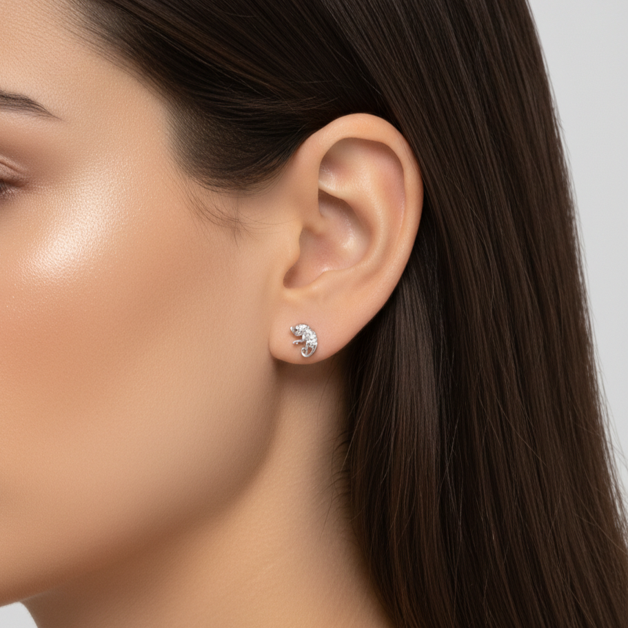 Pendientes Plata 925mls Camaleón | animales