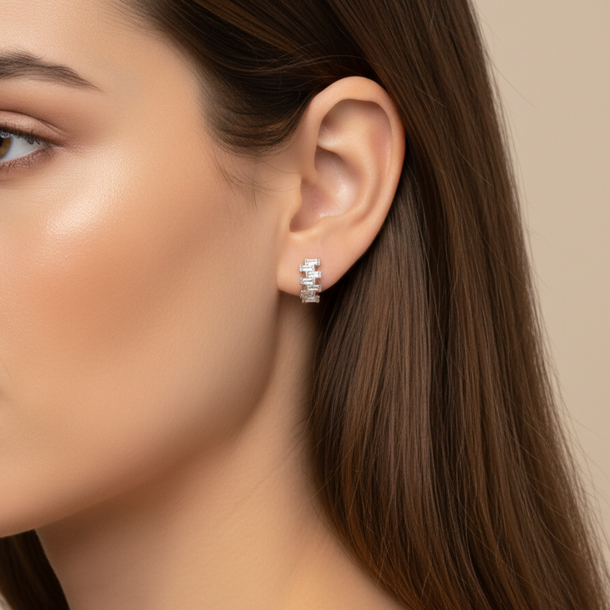 Pendientes Plata 925mls Circonitas blancas