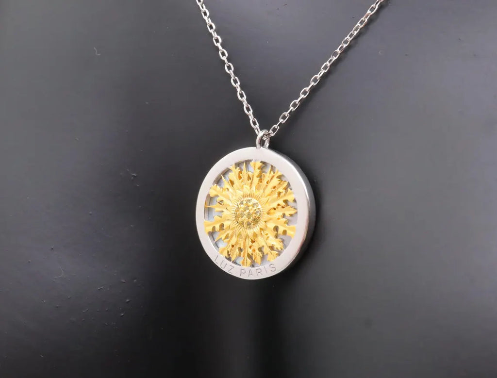 Collar Plata 925mls Eguzkilore bicolor baño Oro 18k | Joyería Vasca | Artesanal | Mitología Vasca (Copia)