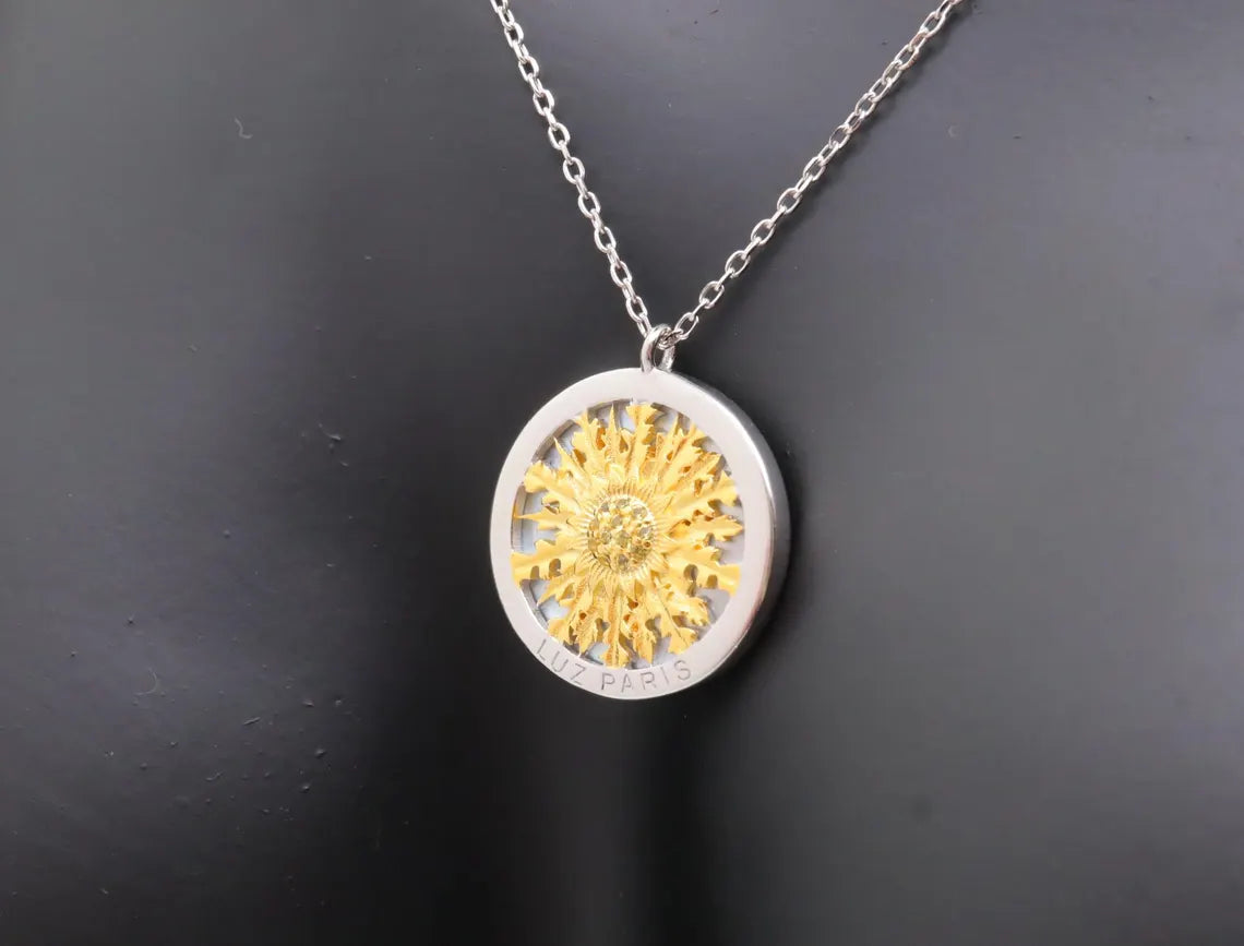 Collar Plata 925mls Eguzkilore bicolor baño Oro 18k | Joyería Vasca | Artesanal | Mitología Vasca (Copia)