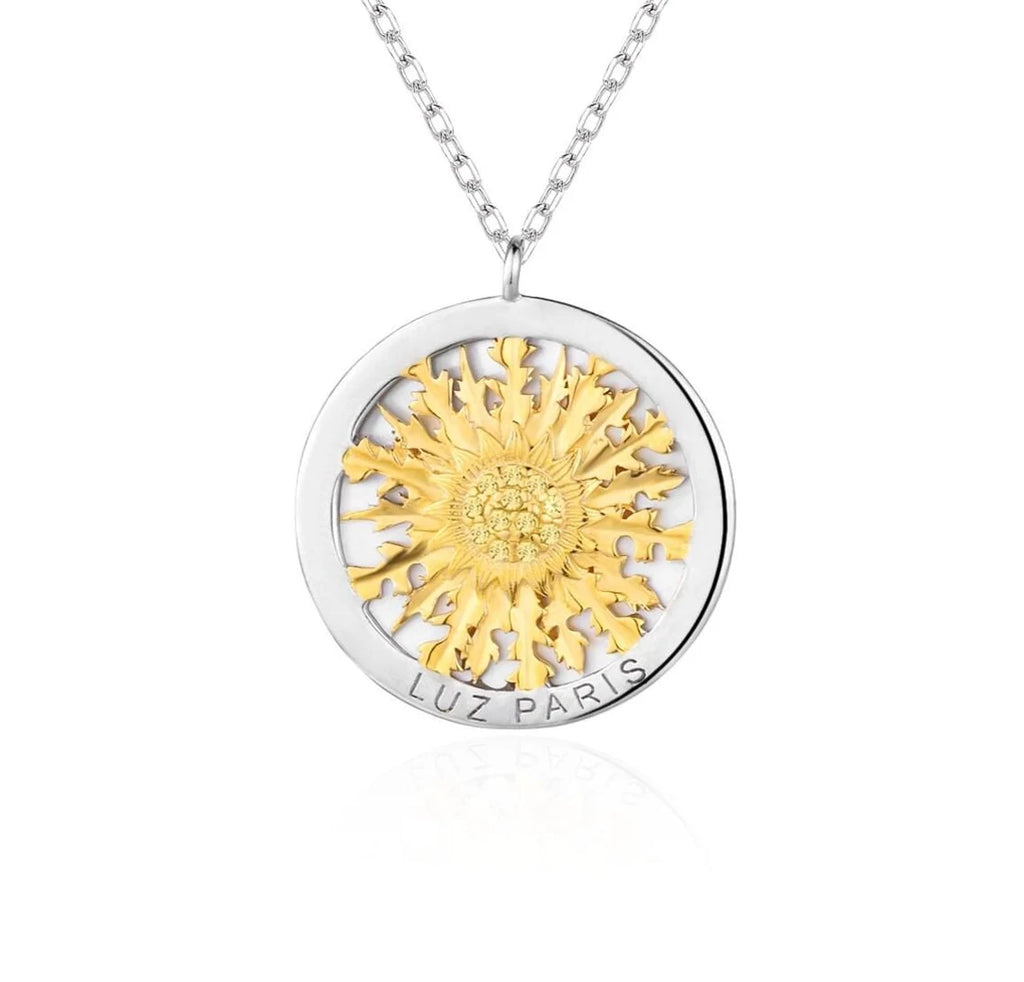 Collar Plata 925mls Eguzkilore bicolor baño Oro 18k | Joyería Vasca | Artesanal | Mitología Vasca (Copia)