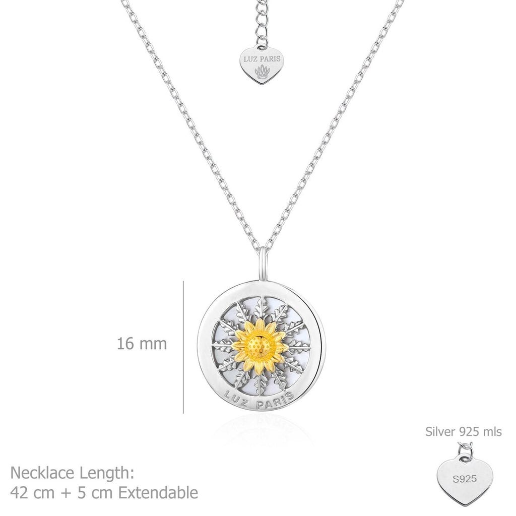 Collar Plata 925mls Eguzkilore bicolor baño Oro 18k | Joyería Vasca