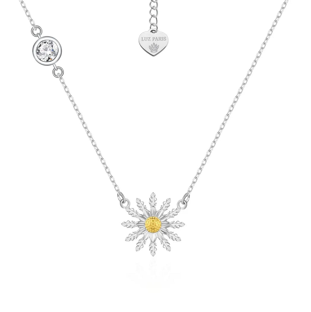 Collar Plata 925mls Eguzkilore bicolor baño Oro 18k Circonita blanca