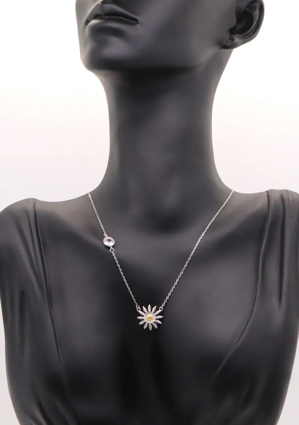 Collar Plata 925mls Eguzkilore bicolor baño Oro 18k Circonita blanca