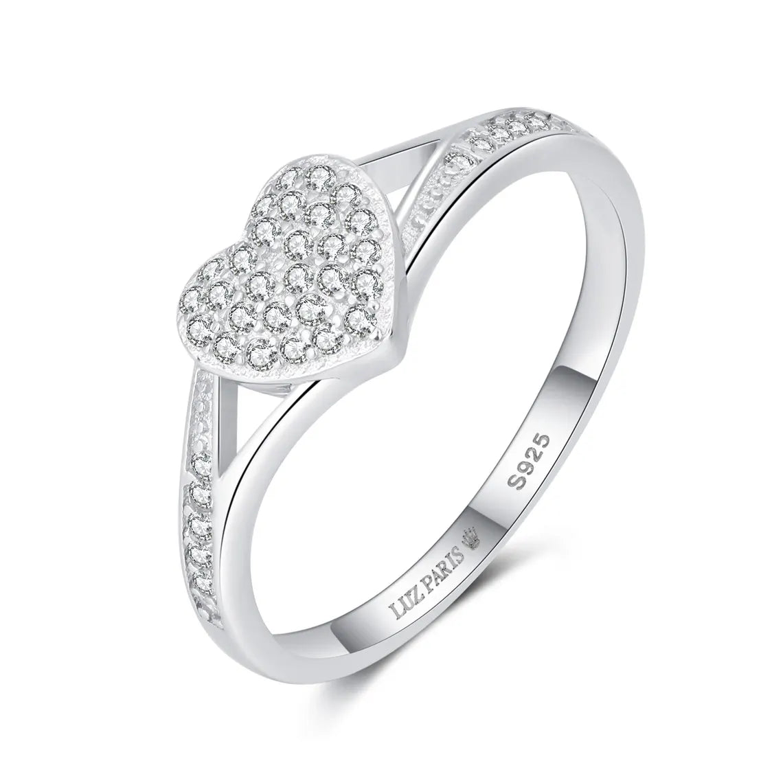 Anillo Plata 925mls Corazón con Circonitas blancas | Joyería Fina